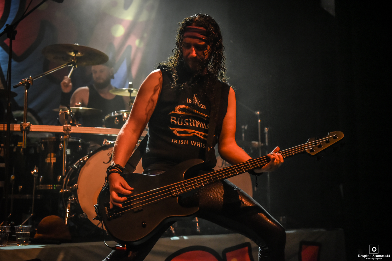 Gareth Murdock, bassist of the band Alestorm, performing live at Gagarin 205 Live Music Space. Photo by Despina Stamataki